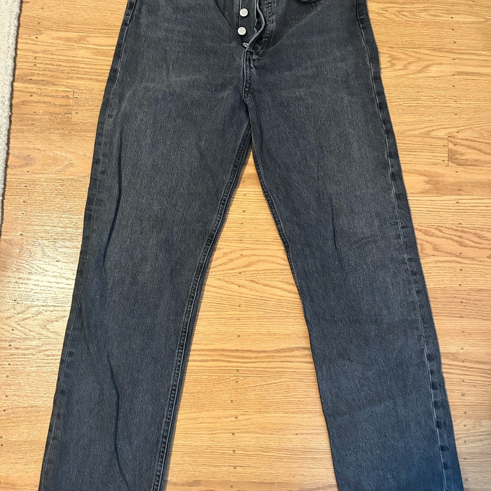 Agolde Black Straight Leg Jeans